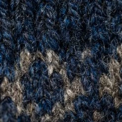 Nishiguchi Kutsushita Wool Jacquard Socks Navy 27 Nishiguchi Kutsushita Wool Jacquard Socks Navy