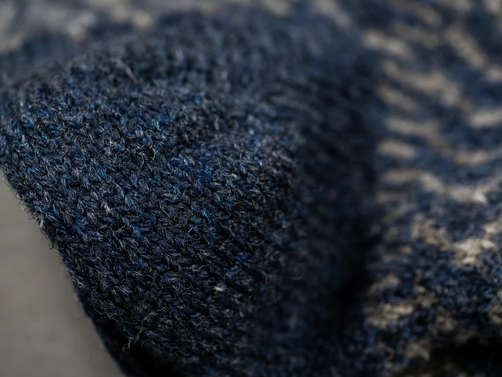 Nishiguchi Kutsushita Wool Jacquard Socks Navy 10 Nishiguchi Kutsushita Wool Jacquard Socks Navy