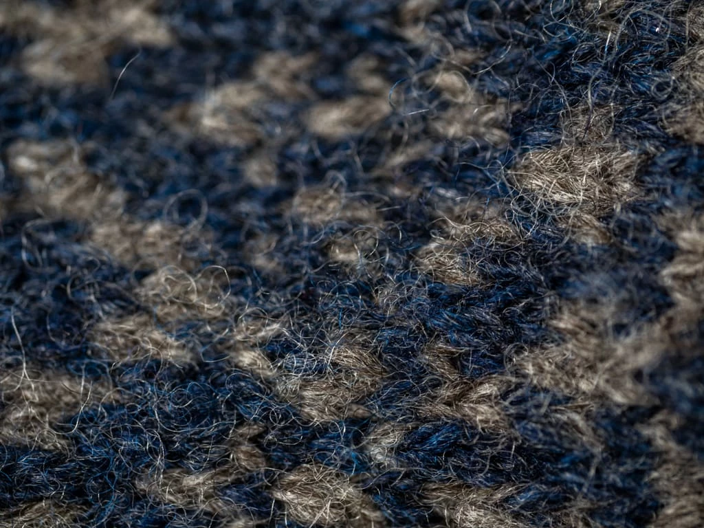 Nishiguchi Kutsushita Wool Jacquard Socks Navy 11 Nishiguchi Kutsushita Wool Jacquard Socks Navy