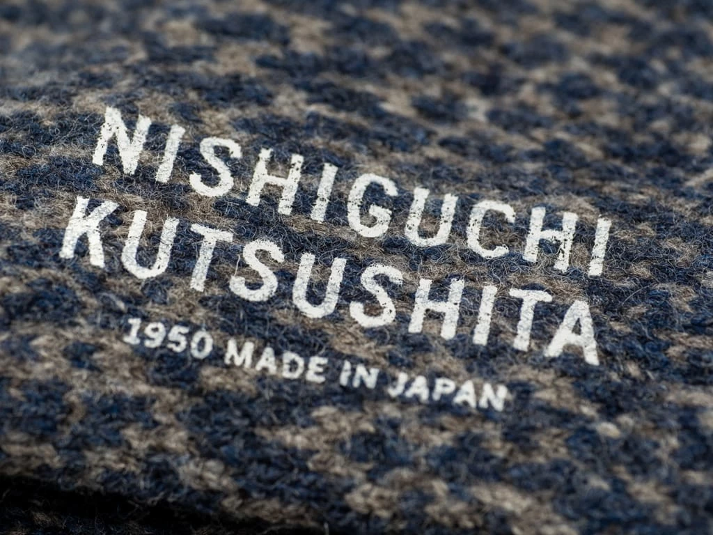 Nishiguchi Kutsushita Wool Jacquard Socks Navy 9 Nishiguchi Kutsushita Wool Jacquard Socks Navy