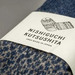 Nishiguchi Kutsushita Wool Jacquard Socks Navy 22 Nishiguchi Kutsushita Wool Jacquard Socks Navy