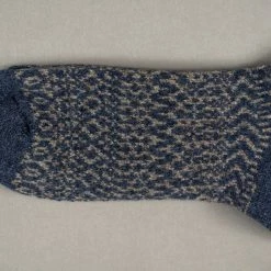 Nishiguchi Kutsushita Wool Jacquard Socks Navy 20 Nishiguchi Kutsushita Wool Jacquard Socks Navy