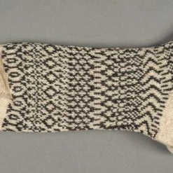 Nishiguchi Kutsushita Wool Jacquard Socks Oatmeal