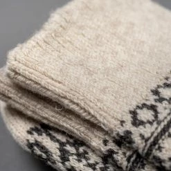 Nishiguchi Kutsushita Wool Jacquard Socks Oatmeal