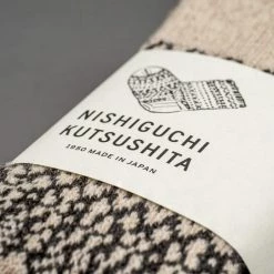 Nishiguchi Kutsushita Wool Jacquard Socks Oatmeal