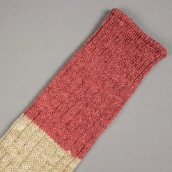 Nishiguchi Kutsushita Wool Cotton Slab Socks Red 26 Nishiguchi Kutsushita Wool Cotton Slab Socks Red