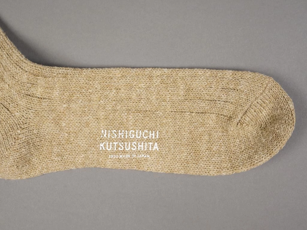 Nishiguchi Kutsushita Wool Cotton Slab Socks Red 7 Nishiguchi Kutsushita Wool Cotton Slab Socks Red