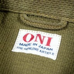 ONI Denim 03100-OLVDR Sashiko Dobby Coverall Jacket Olive Drab