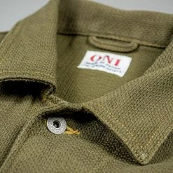 ONI Denim 03100-OLVDR Sashiko Dobby Coverall Jacket Olive Drab