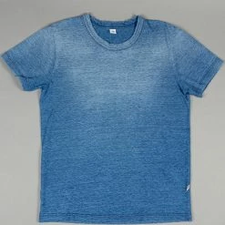 Pure Blue Japan SS5011-SB Indigo Dyed Crewneck T-Shirt (Sunburned)