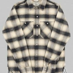 NEW ARRIVALS Rogue Territory BM Shirt Natural Brushed Plaid