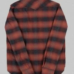 Rogue Territory Western Shirt Brick Red Brushed Plaid