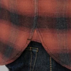 Rogue Territory Western Shirt Brick Red Brushed Plaid