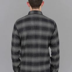 NEW ARRIVALS Rogue Territory BM Shirt Grey Brushed Plaid