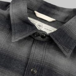 NEW ARRIVALS Rogue Territory BM Shirt Grey Brushed Plaid 29 NEW ARRIVALS Rogue Territory BM Shirt Grey Brushed Plaid
