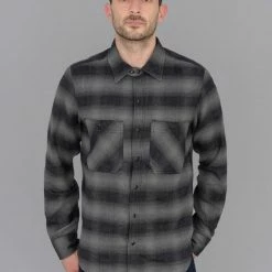 NEW ARRIVALS Rogue Territory BM Shirt Grey Brushed Plaid