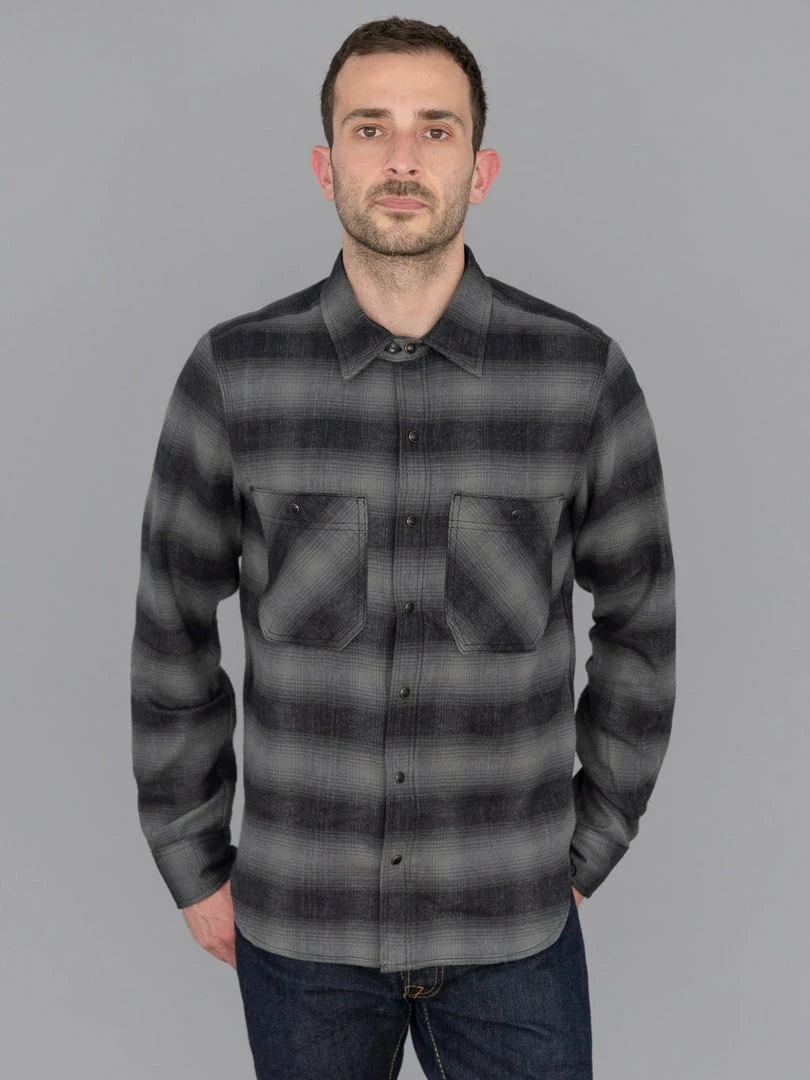 NEW ARRIVALS Rogue Territory BM Shirt Grey Brushed Plaid 3 NEW ARRIVALS Rogue Territory BM Shirt Grey Brushed Plaid