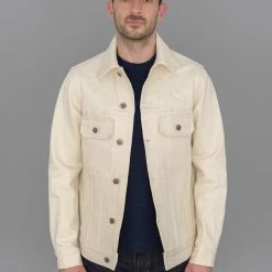 NEW ARRIVALS Rogue Territory 14oz Cruiser Jacket Ecru Selvedge