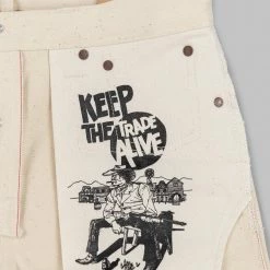 NEW ARRIVALS Rogue Territory 14oz Silveridge Ecru Slim Straight Jeans