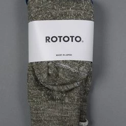 ROTOTO Double Face Crew Socks "Merino Wool & Organic Cotton" Army Green