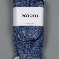 ROTOTO Double Face Crew Socks "Merino Wool & Organic Cotton" Deep Ocean