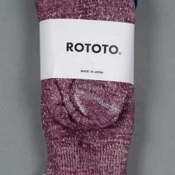 ROTOTO Double Face Crew Socks "Merino Wool & Organic Cotton" Grape