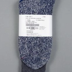 ROTOTO Double Face Crew Socks "Silk & Cotton" Dark Grey/Navy