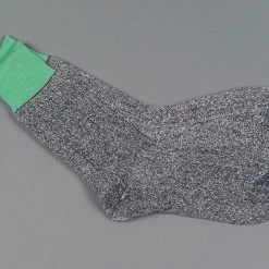ROTOTO Double Face Crew Socks "Silk & Cotton" Mint/Grey 12 ROTOTO Double Face Crew Socks