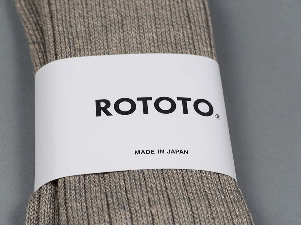 ROTOTO Linen Cotton Ribbed Crew Socks Medium Grey 6 ROTOTO Linen Cotton Ribbed Crew Socks Medium Grey
