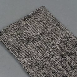 ROTOTO Linen Cotton Ribbed Crew Socks Mix Black 15 ROTOTO Linen Cotton Ribbed Crew Socks Mix Black