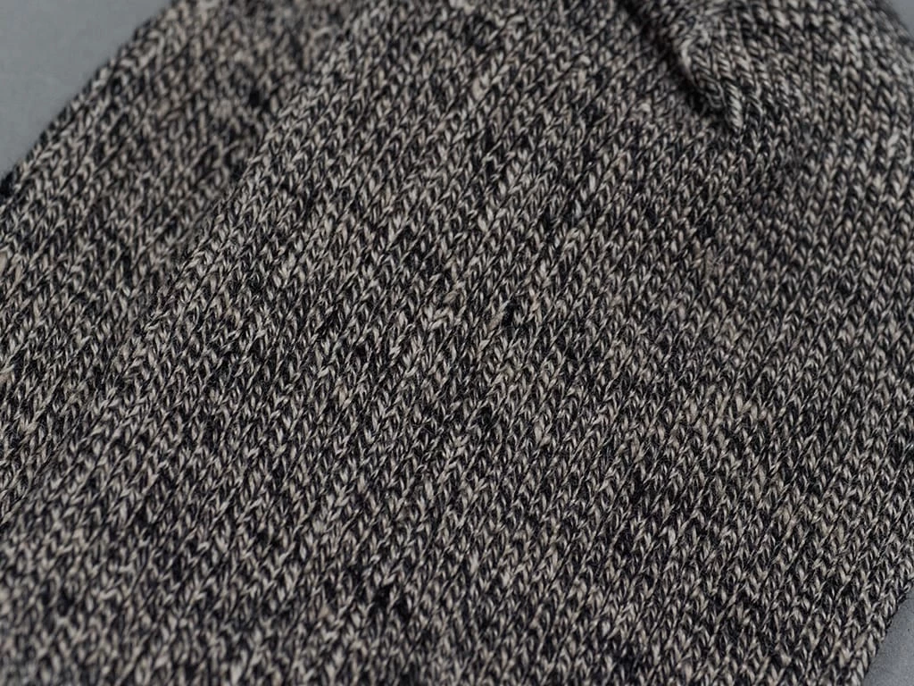 ROTOTO Linen Cotton Ribbed Crew Socks Mix Black 9 ROTOTO Linen Cotton Ribbed Crew Socks Mix Black