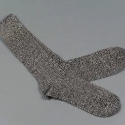 ROTOTO Linen Cotton Ribbed Crew Socks Mix Black 12 ROTOTO Linen Cotton Ribbed Crew Socks Mix Black