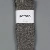 ROTOTO Linen Cotton Ribbed Crew Socks Mix Black 1 ROTOTO Linen Cotton Ribbed Crew Socks Mix Black