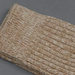 ROTOTO Organic Cotton Daily 3 Pack Ribbed Crew Socks Ecru/Brown 21 ROTOTO Organic Cotton Daily 3 Pack Ribbed Crew Socks Ecru/Brown
