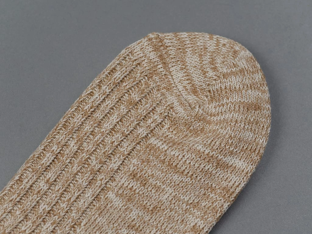 ROTOTO Organic Cotton Daily 3 Pack Ribbed Crew Socks Ecru/Brown 7 ROTOTO Organic Cotton Daily 3 Pack Ribbed Crew Socks Ecru/Brown