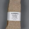 ROTOTO Organic Cotton Daily 3 Pack Ribbed Crew Socks Ecru/Brown