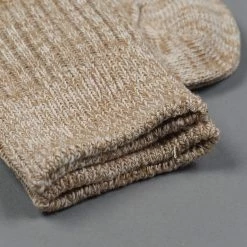 ROTOTO Organic Cotton Daily 3 Pack Ribbed Crew Socks Ecru/Brown 28 ROTOTO Organic Cotton Daily 3 Pack Ribbed Crew Socks Ecru/Brown