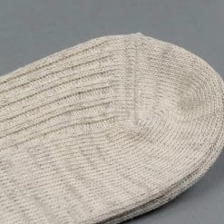 ROTOTO Organic Cotton Daily 3 Pack Ribbed Crew Socks Ecru/Grey 20 ROTOTO Organic Cotton Daily 3 Pack Ribbed Crew Socks Ecru/Grey