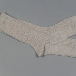 ROTOTO Organic Cotton Daily 3 Pack Ribbed Crew Socks Ecru/Grey 16 ROTOTO Organic Cotton Daily 3 Pack Ribbed Crew Socks Ecru/Grey