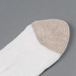 ROTOTO O.S. Ribbed Crew Socks White/Navy/Yellow