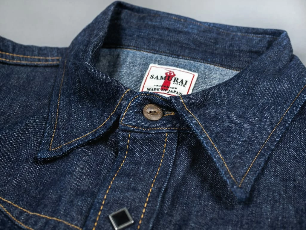 Samurai Jeans 10oz "Hisho SWD-L02-OVS" Selvedge Western Denim Shirt 11 Samurai Jeans 10oz "Hisho SWD-L02-OVS" Selvedge Western Denim Shirt