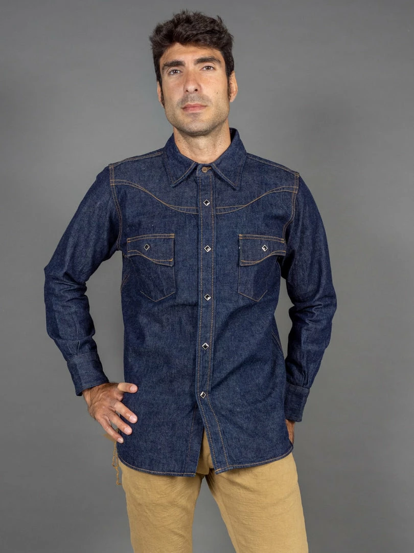 Samurai Jeans 10oz "Hisho SWD-L02-OVS" Selvedge Western Denim Shirt 3 Samurai Jeans 10oz "Hisho SWD-L02-OVS" Selvedge Western Denim Shirt
