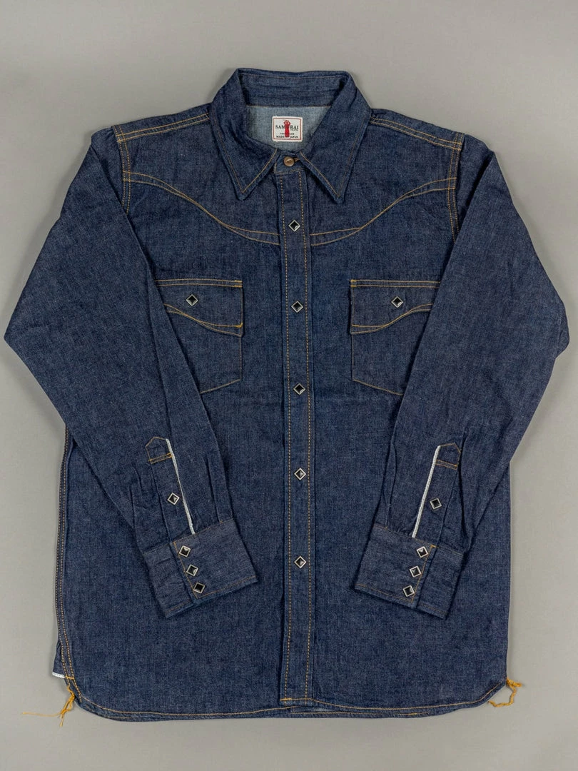 Samurai Jeans 10oz "Hisho SWD-L02-OVS" Selvedge Western Denim Shirt 9 Samurai Jeans 10oz "Hisho SWD-L02-OVS" Selvedge Western Denim Shirt