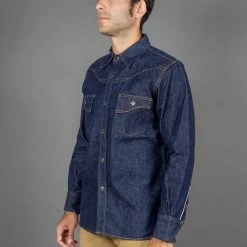 Samurai Jeans 10oz "Hisho SWD-L02-OVS" Selvedge Western Denim Shirt 34 Samurai Jeans 10oz