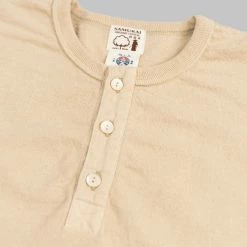 NEW ARRIVALS Samurai Jeans SJST-SC02 Japanese Cotton Henley T-Shirt Kuri
