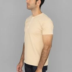 NEW ARRIVALS Samurai Jeans SJST-SC02 Japanese Cotton Henley T-Shirt Kuri