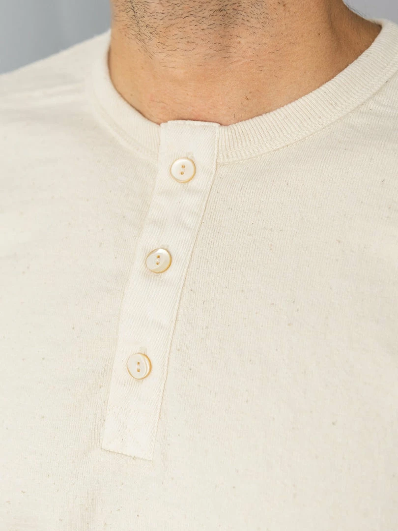 Samurai Jeans SJST-SC02 Japanese Cotton Henley T-Shirt Natural 6 Samurai Jeans SJST-SC02 Japanese Cotton Henley T-Shirt Natural
