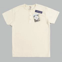 Samurai Jeans SJST-SC02 Japanese Cotton Henley T-Shirt Natural 23 Samurai Jeans SJST-SC02 Japanese Cotton Henley T-Shirt Natural