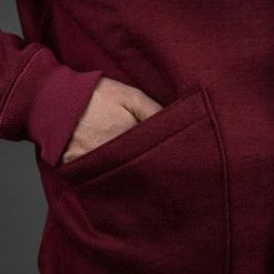 Stevenson Overall Co. Detachable Hooded Athletic Jacket Burgundy