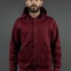 Stevenson Overall Co. Detachable Hooded Athletic Jacket Burgundy 2 Stevenson Overall Co. Detachable Hooded Athletic Jacket Burgundy